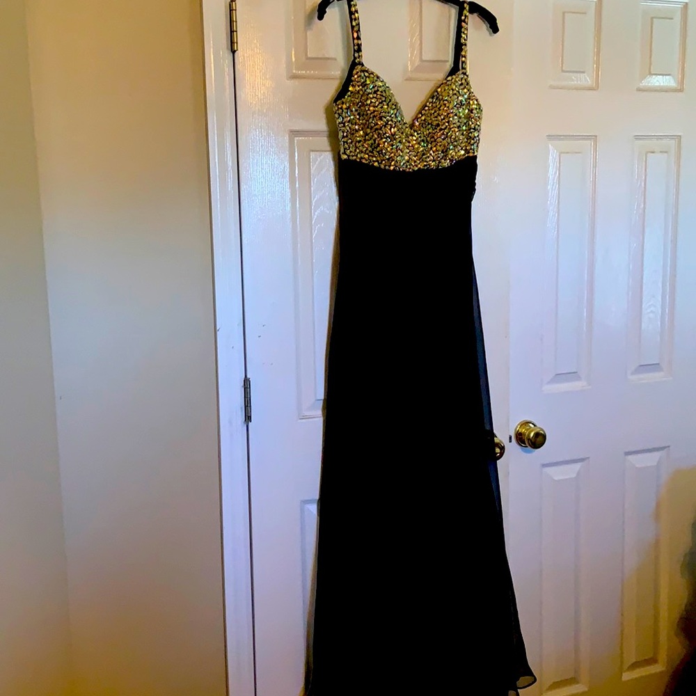 Formal black dress with sequins